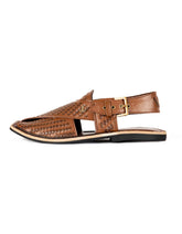 DARK BROWN TEXTURED PESHAWARI SANDALS