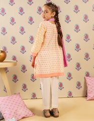 ORANGE LAWN PRINTED 3PC | JGK-S-JGP-25-1516