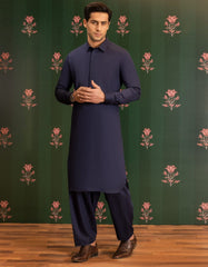 ROYAL BLUE COTTON UNSTITCHED KAMEEZ SHALWAR FABRIC | JJMS-2024