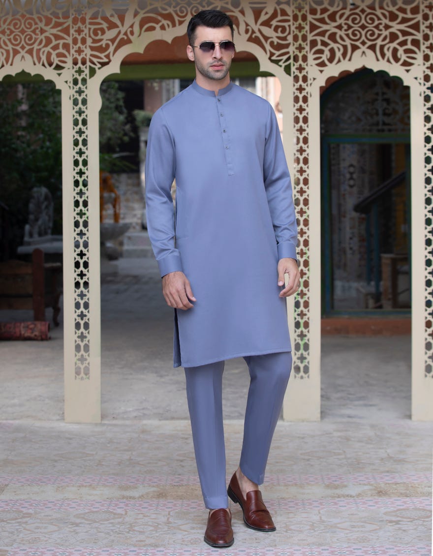 LILAC BLENDED UNSTITCHED KAMEEZ SHALWAR FABRIC | JJMS-2027