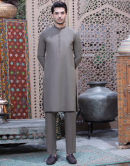 DARK BEIGE BLENDED UNSTITCHED KAMEEZ SHALWAR FABRIC | JJMS-2031