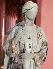GREEN LAWN EMBROIDERED UNSTITCHED 3PC | JLAWN-S-25-3087