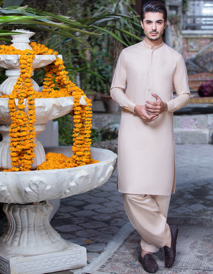 SEPIA COTTON UNSTITCHED KAMEEZ SHALWAR FABRIC | JJMS-2034