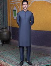 INDIGO COTTON UNSTITCHED KAMEEZ SHALWAR FABRIC | JJMS-2035