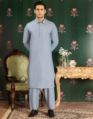 ICE BLUE COTTON UNSTITCHED KAMEEZ SHALWAR FABRIC | JJMS-2040