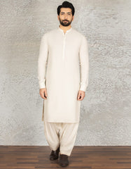 RICH CREAM BLENDED UNSTITCHED KAMEEZ SHALWAR FABRIC | JJMS-2044