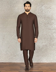 BROWN BLENDED UNSTITCHED KAMEEZ SHALWAR FABRIC | JJMS-2045