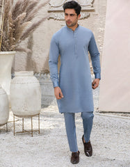 LIGHT BLUE COTTON UNSTITCHED KAMEEZ SHALWAR FABRIC | JJMS-2061