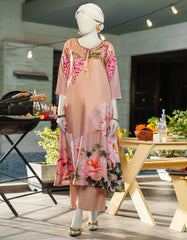 PEACH SILK EMBROIDERED 2PC STITCHED