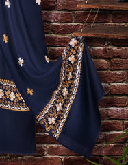 JSH-SHW-21-0020 FB/AARI BORDER SHAWL - NAVY BLUE