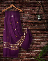 JSH-SHW-21-0020 FB/AARI BORDER SHAWL - PURPLE