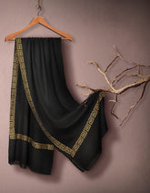 JSH-SHW-21-0021 FB/GOLD STUD SHWAL - BLACK