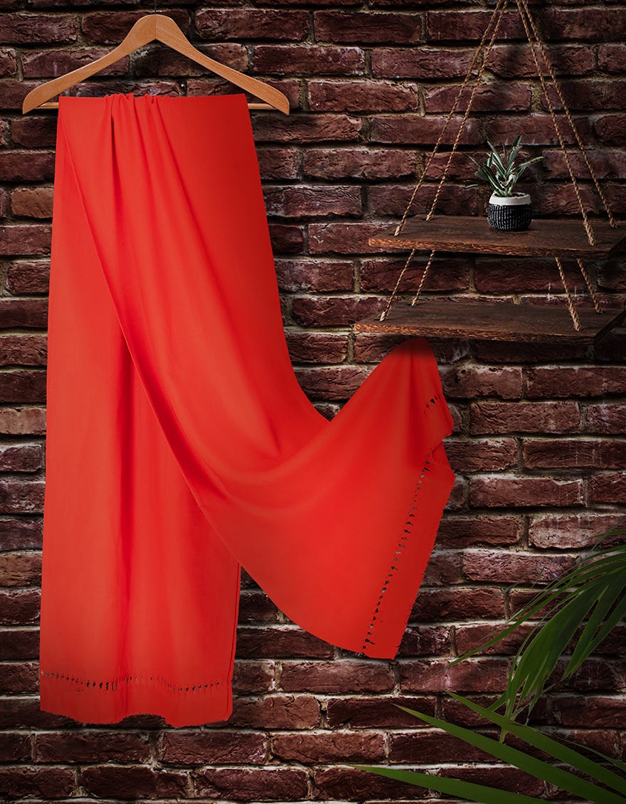 JSH-SHW-21-0027 FB/SOLID DYED SHAWL - RED