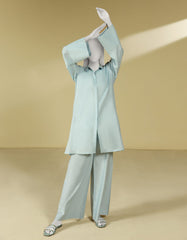 BLUE DOBBY DYED 2PC STITCHED