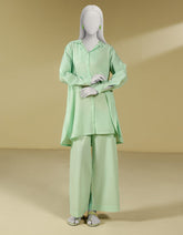 GREEN DOBBY DYED 2PC STITCHED