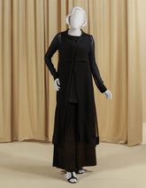 BLACK CHIFFON EMBROIDERED 2PC STITCHED