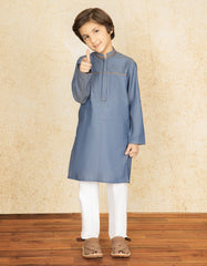 DENIM BLUE COTTON KURTA | JCK-S-39283