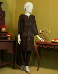 BLACK ORGANZA 3PC STITCHED | JJPW-S-JPS-22-3933
