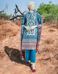 BLUE LAWN PRINTED 3PC STITCHED | JLAWN-S-25-004