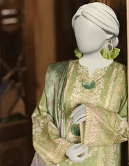 GREEN LAWN PRINTED 3PC STITCHED | JLAWN-S-25-019