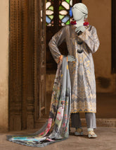 GREY LAWN PRINTED 3PC STITCHED | JLAWN-S-25-020