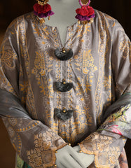 GREY LAWN PRINTED 3PC STITCHED | JLAWN-S-25-020