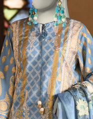 BLUE LAWN PRINTED 3PC STITCHED | JLAWN-S-25-024