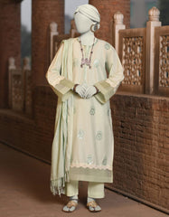GREEN LAWN EMBROIDERED 3PC STITCHED | JLAWN-S-25-036