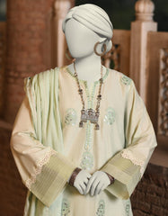 GREEN LAWN EMBROIDERED 3PC STITCHED | JLAWN-S-25-036