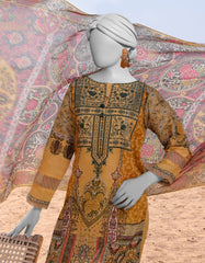 MUSTARD LAWN EMBROIDERED 3PC STITCHED | JLAWN-S-25-037