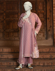 PINK DOBBY EMBROIDERED 3PC STITCHED | JLAWN-S-25-052