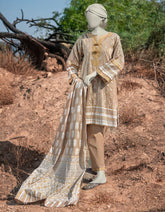 BEIGE LAWN EMBROIDERED 3PC STITCHED | JLAWN-S-25-058