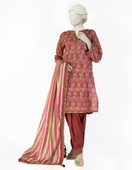 MAROON LAWN EMBROIDERED 3PC STITCHED