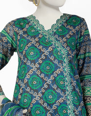 BLUE LAWN EMBROIDERED 3PC STITCHED