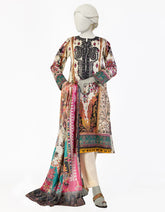 CREAM LAWN EMBROIDERED 3PC STITCHED