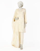 BEIGE COTTON SILK EMBROIDERED 3PC STITCHED