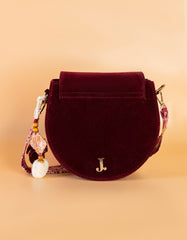 MAROON VELVET CD BAG | JJBL-25-095