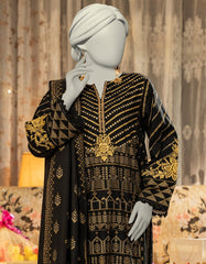 BLACK LAWN EMBROIDERED 3PC STITCHED