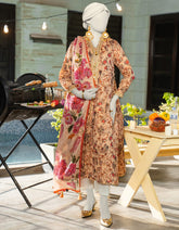 BEIGE CHIFFON EMBROIDERED 2PC STITCHED