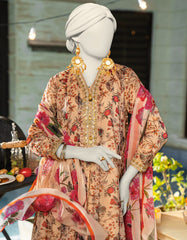BEIGE CHIFFON EMBROIDERED 2PC STITCHED
