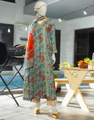 BLUE CHIFFON EMBROIDERED 2PC STITCHED