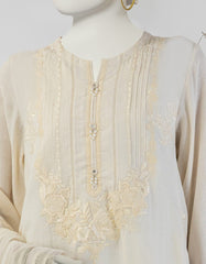 BEIGE DOBBY EMBROIDERED 3PC STITCHED