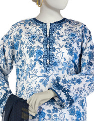BLUE LAWN EMBROIDERED 3PC STITCHED