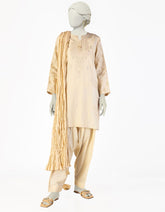 BEIGE LAWN EMBROIDERED 3PC STITCHED