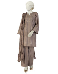 GREY LAWN EMBROIDERED 3PC STITCHED
