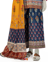 BLUE LAWN EMBROIDERED 3PC STITCHED