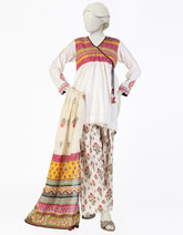 BEIGE LAWN EMBROIDERED 3PC STITCHED