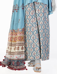 BLUE LAWN EMBROIDERED 3PC STITCHED