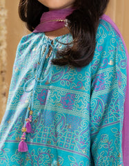 BLUE LAWN PRINTED 3PC | JGKL-S-JGP-25-1529
