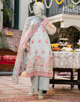 BLUE CHIFFON EMBROIDERED 3PC STITCHED